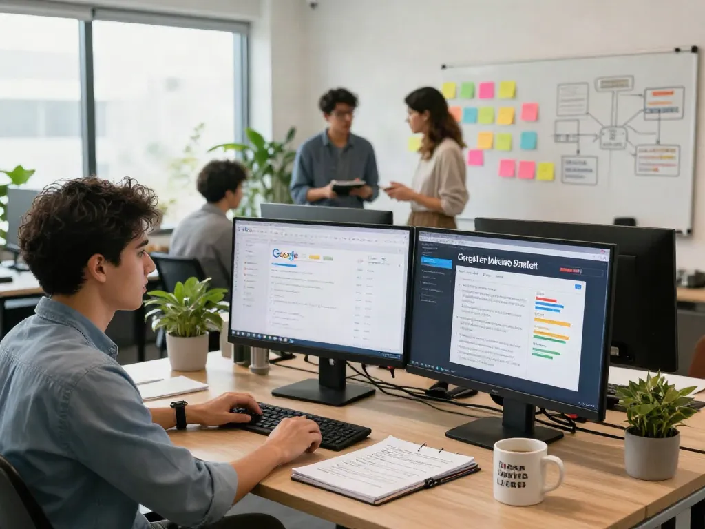 Strategies to buy Google reviews in a collaborative marketing office.