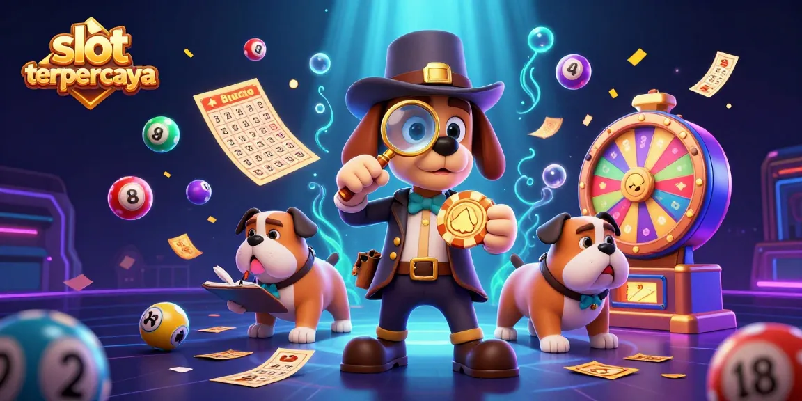 Engage with the luck of slot terpercaya in this vibrant illustration filled with casino elements.