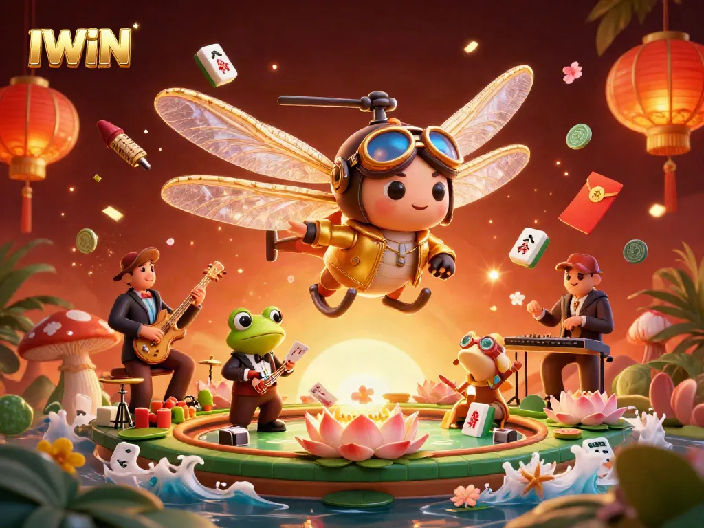 IWIN showcases a captivating casino scene with vibrant characters and dynamic gambling elements.