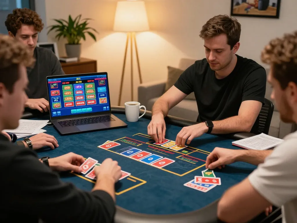 Engaging online gaming scene with jus77 slots, players placing bets on vibrant digital platforms.