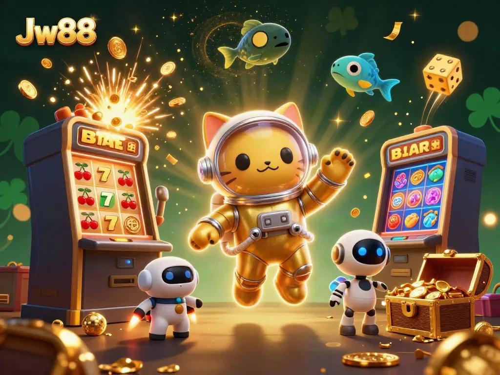 Experience the thrill of gaming with Jw88's colorful casino adventure filled with captivating characters.