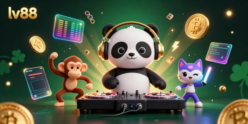 Experience high-energy gaming with the vibrant character scene at lv88, showcasing casino fun.