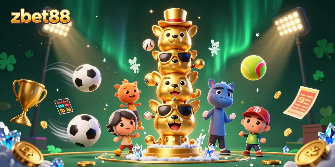 Engage zbet88 players with dynamic sports betting action featuring cartoon totem and vibrant game elements.