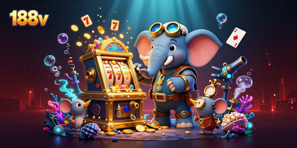 Experience thrilling gameplay with 188v as a steampunk elephant wins at the slot machine.