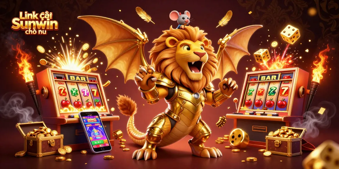 Engage with exhilarating slots at Link vào Sunwin chính thức, showcasing a chimera and vibrant casino elements.