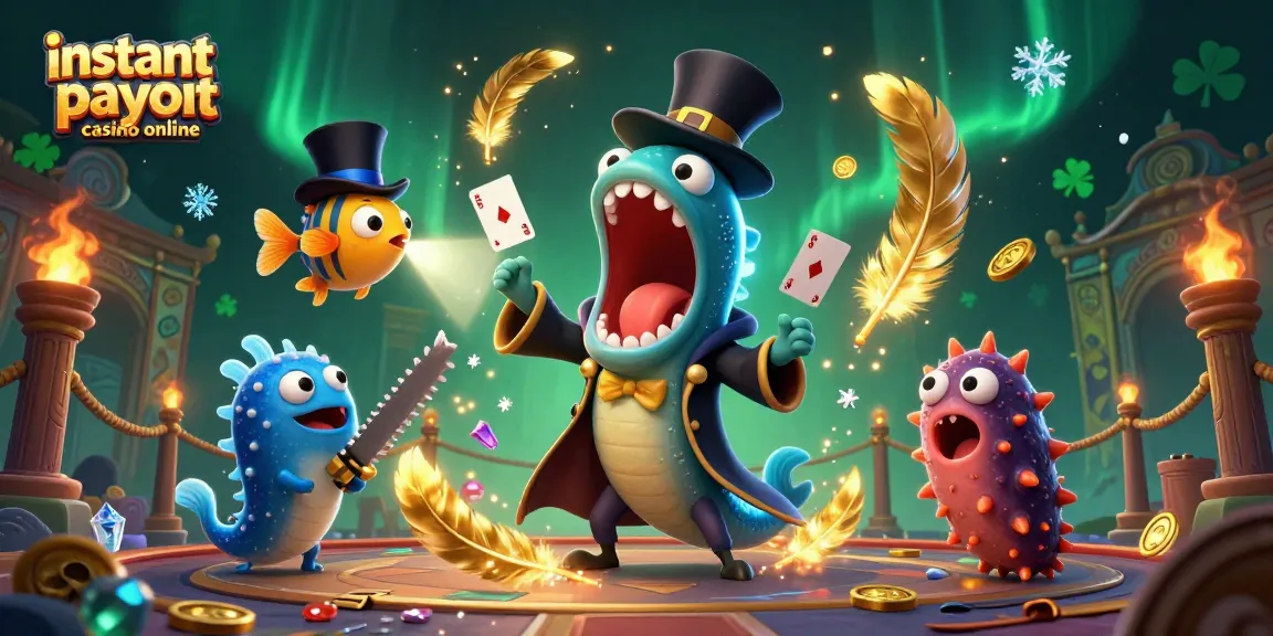 Experience the magic of instant payout casino online with vibrant characters and dynamic scenes in 3D illustration.