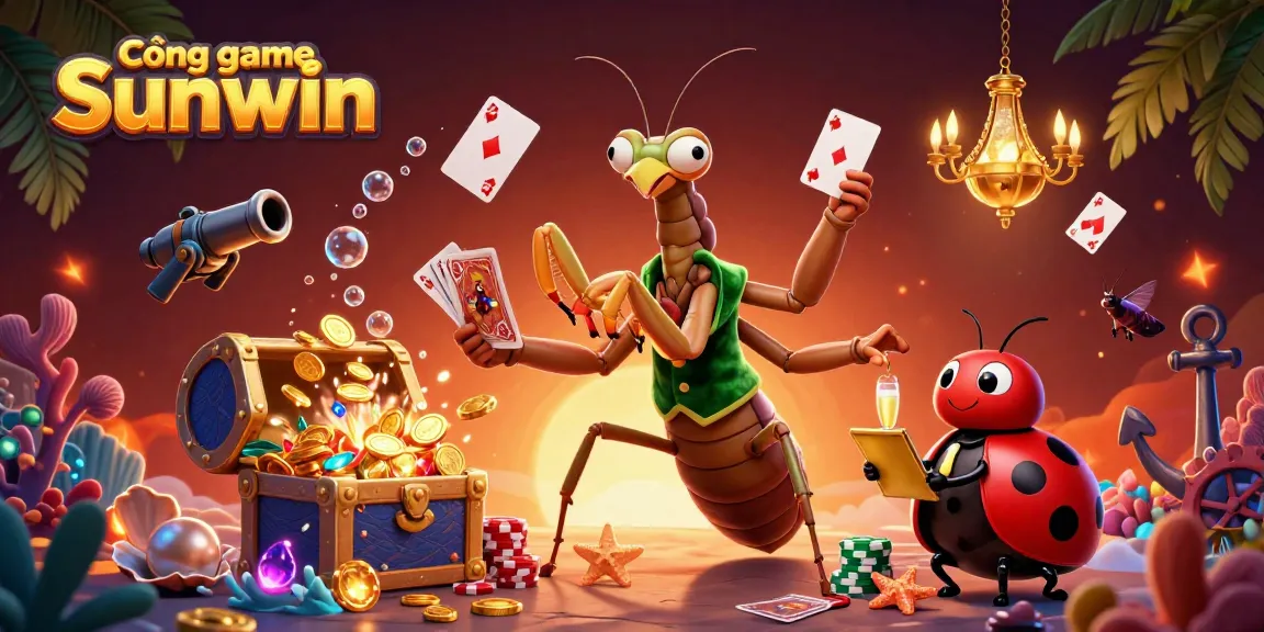 Experience thrilling gameplay at Cổng game Sunwin with vibrant visuals of cards and treasures.