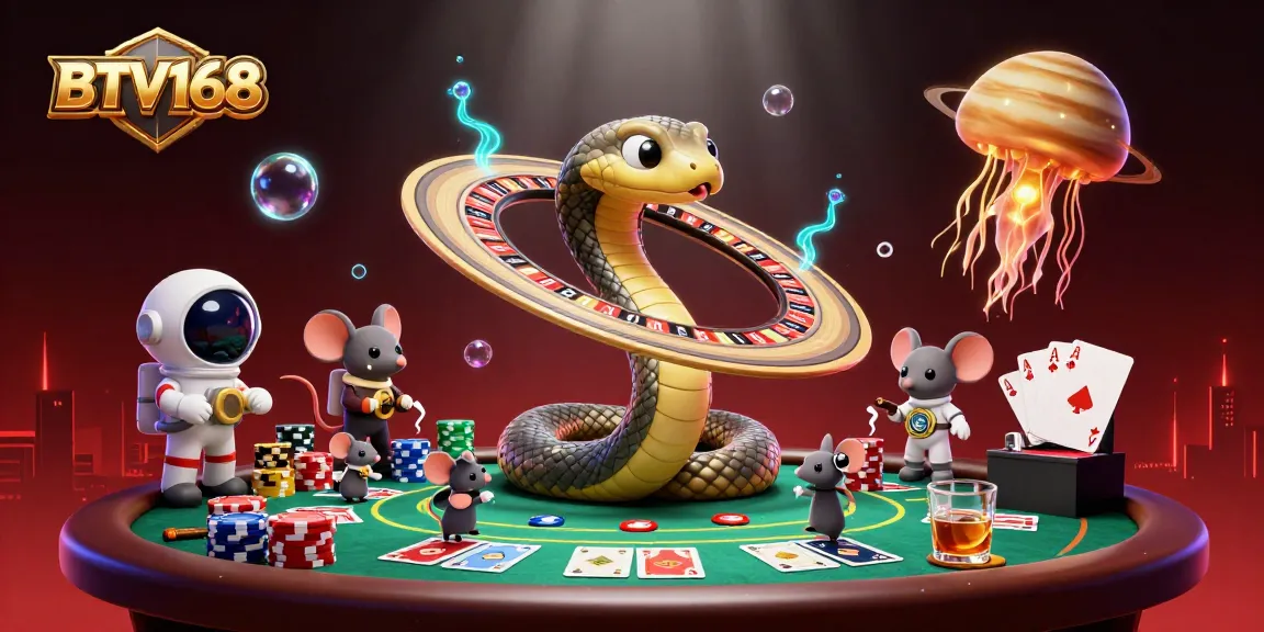 Experience BTV168 with vibrant casino action featuring cosmic elements and poker excitement.