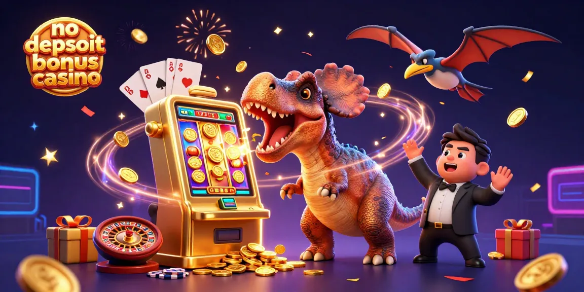 Experience excitement at a no deposit bonus casino with animated characters celebrating jackpot wins.